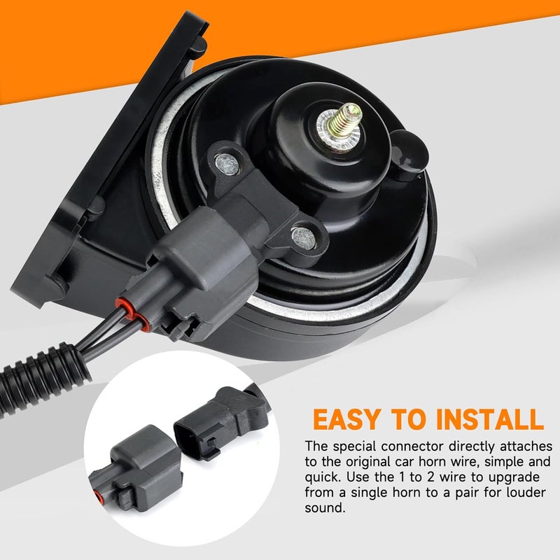 banhao Car Horn Compatible with Ford/GMC/Chevrolet/Ram/Tesla 12V 130dB Loud Dual-Tone Snail Horns for Ford with 1 to 2 Plug Wiring Harness - Image 5